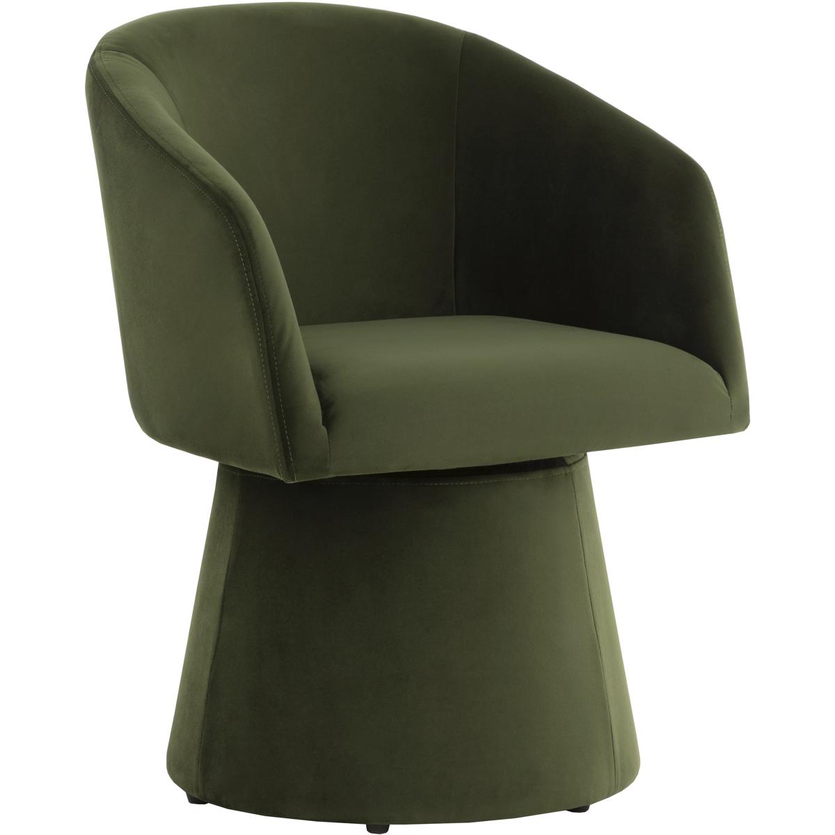Florence Moss Green Upholstered Swivel Dining Arm Chair